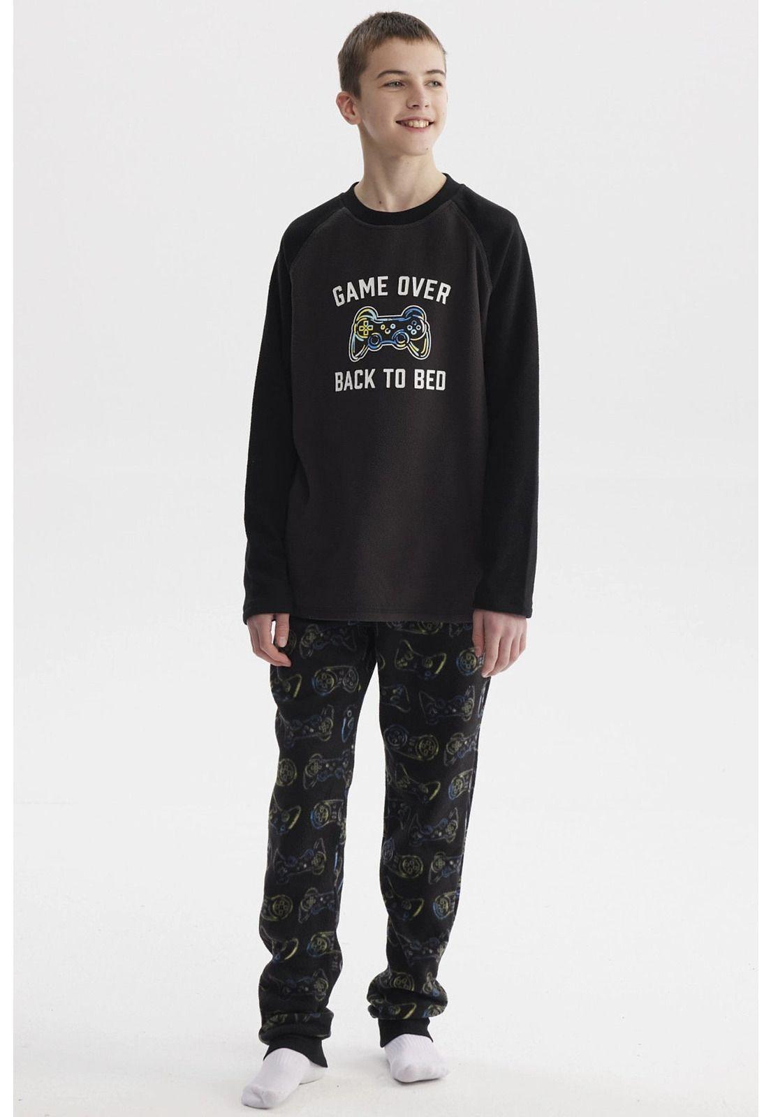 Pijama Niño Polera Y Pantalón Negro-3