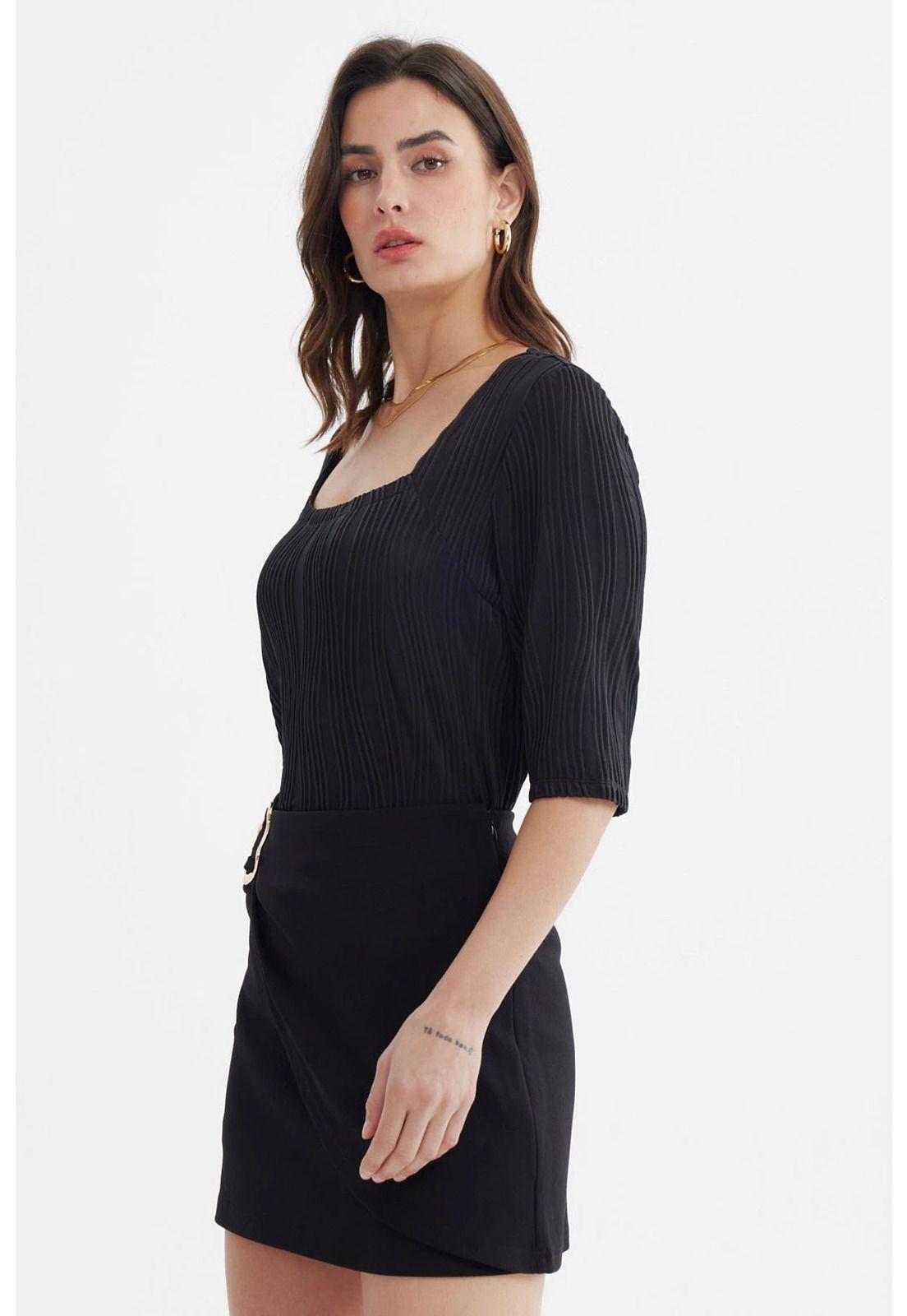 Falda Mujer Short Cruce Delantero Negro-1