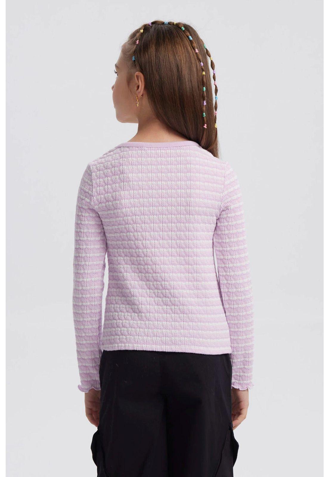 Polera Niña Rayas Lila-2