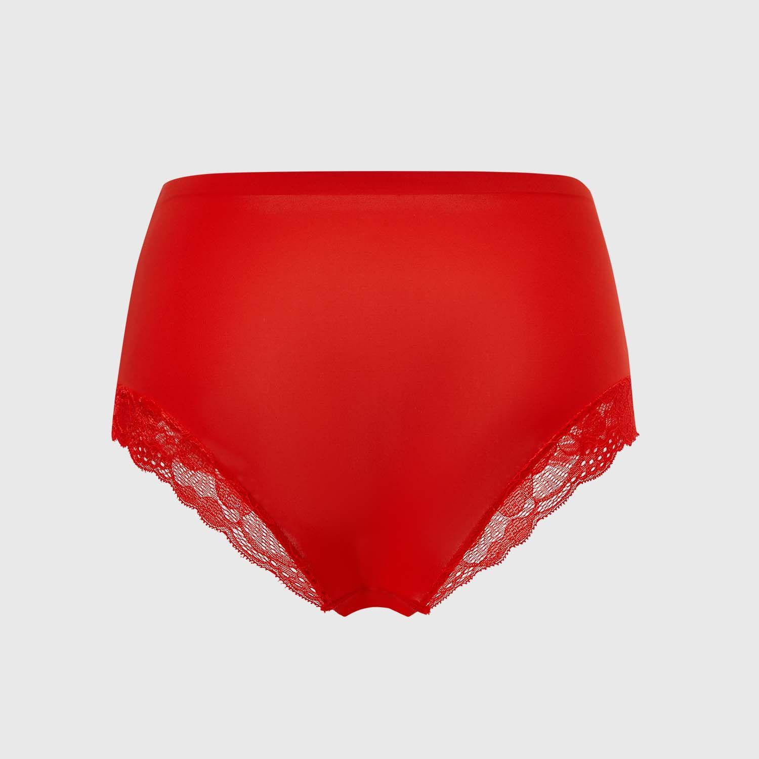 Calzón Mujer Tiro Alto Detalle Encaje Rojo Fashion's Park-1