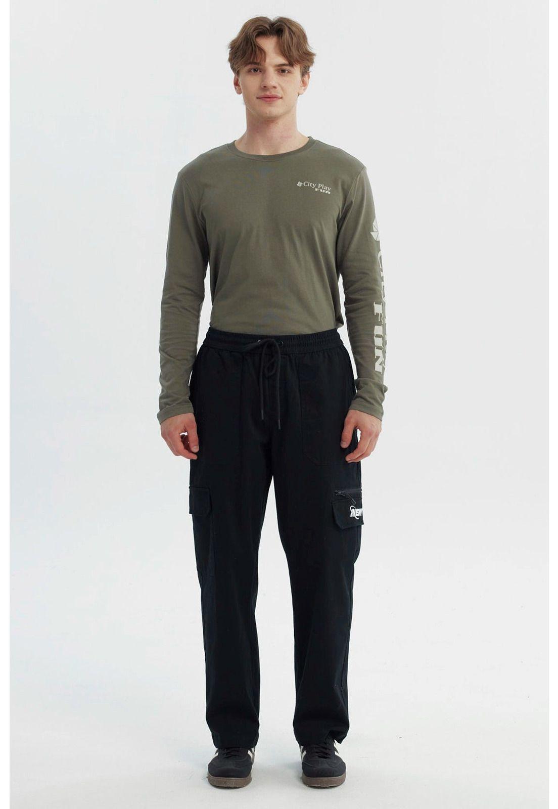 Pantalón Hombre Calce Recto Negro - Vl-3
