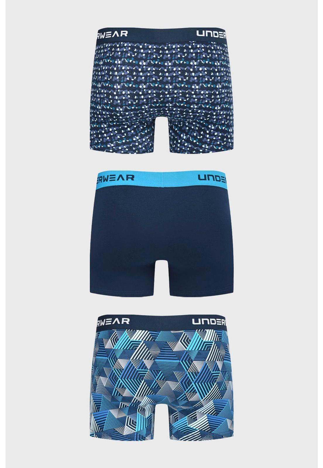 Bóxer Hombre Tripack Liso Azul Marino - ll-1