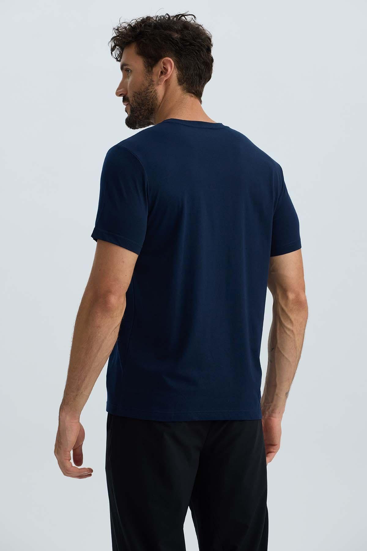 Polera Hombre Básica Azul-3