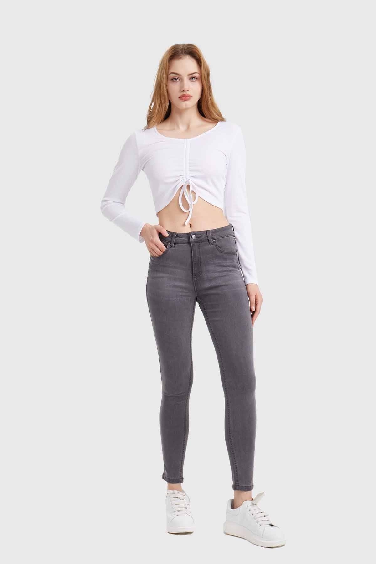 Jeans Mujer Skinny Estela Gris-3