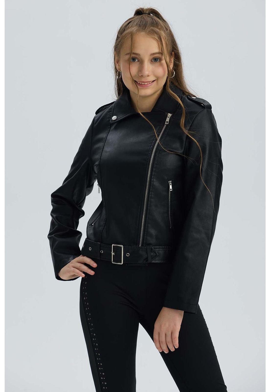 Chaqueta Niña Biker Negro-0