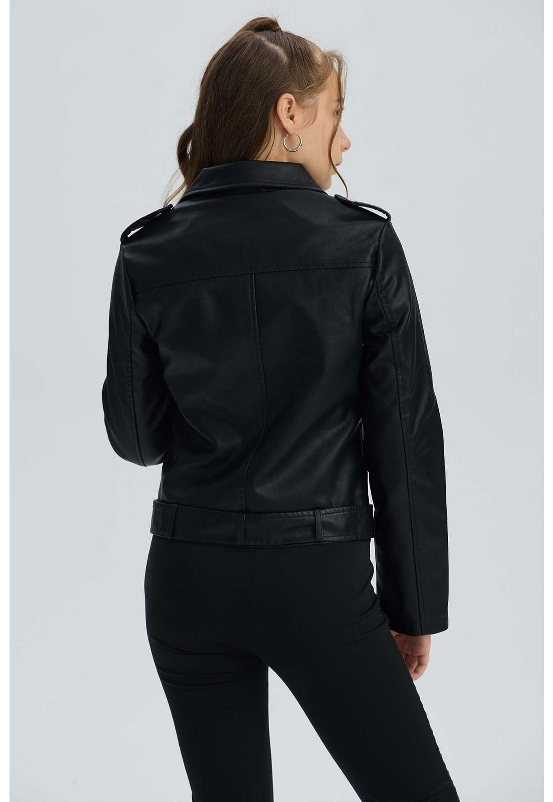 Chaqueta Niña Biker Negro-2