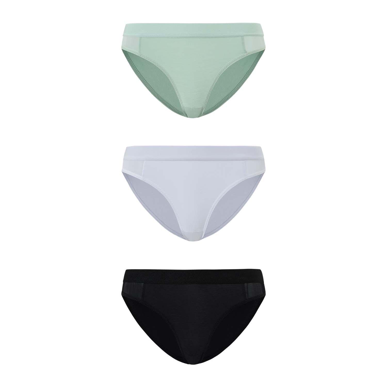 Calzón Mujer Tripack Bikini Algodón Liso Menta-0