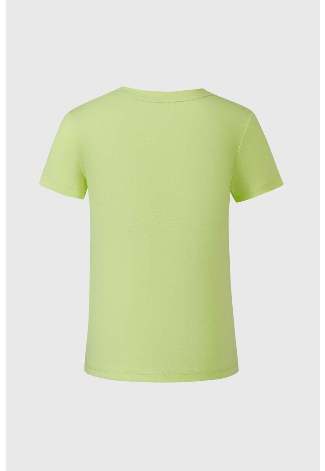 Polera Niña Bipack Print Verde Flúor-3