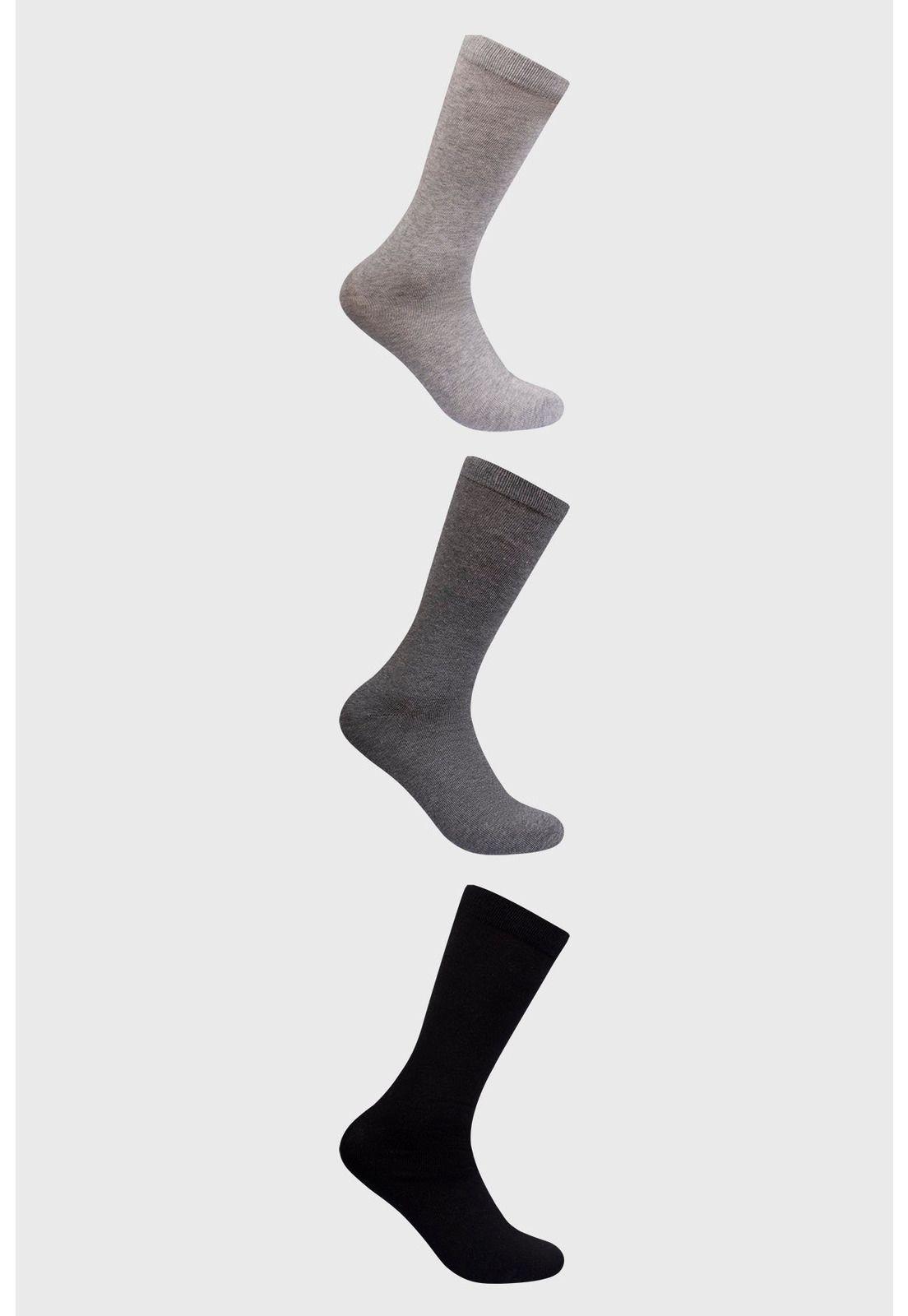 Calcetín Hombre Tripack Gris- ll-0
