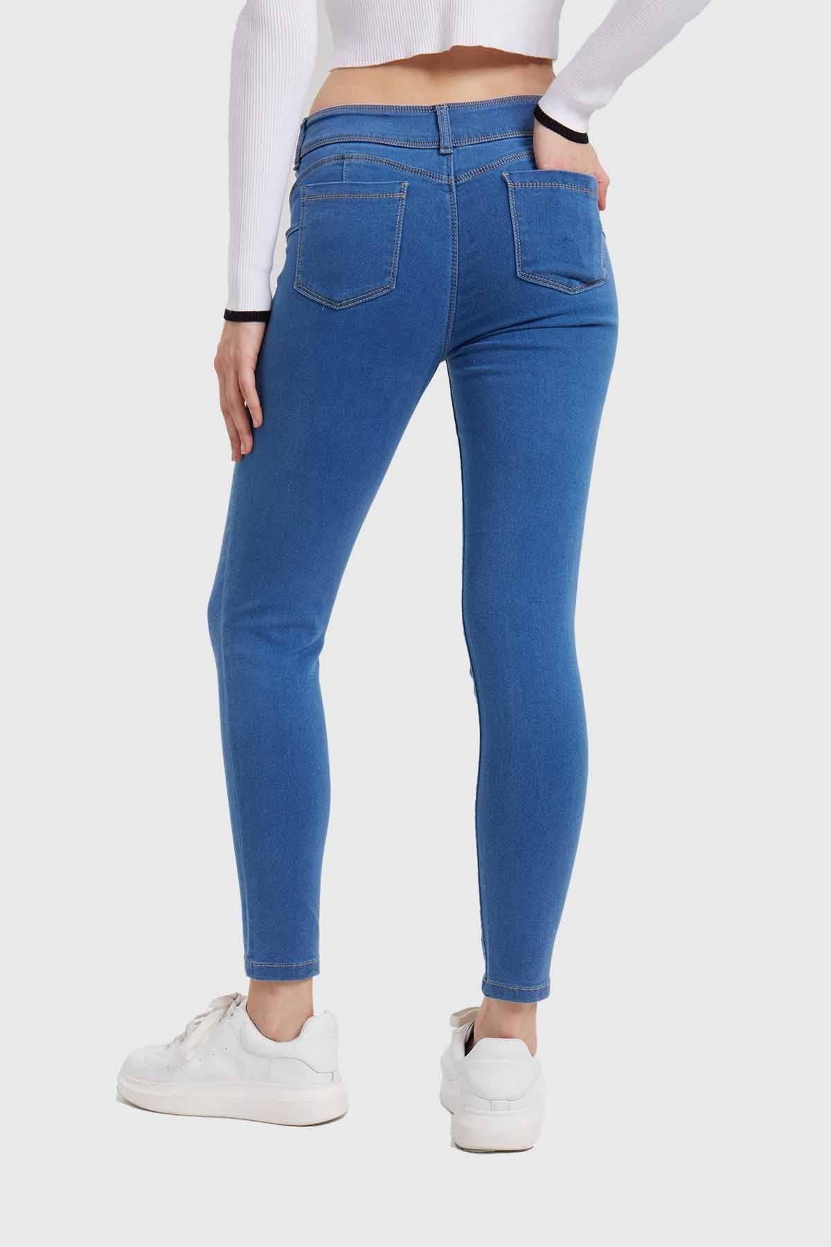 Jeans Mujer Skinny Push Up Jeny Azul-2