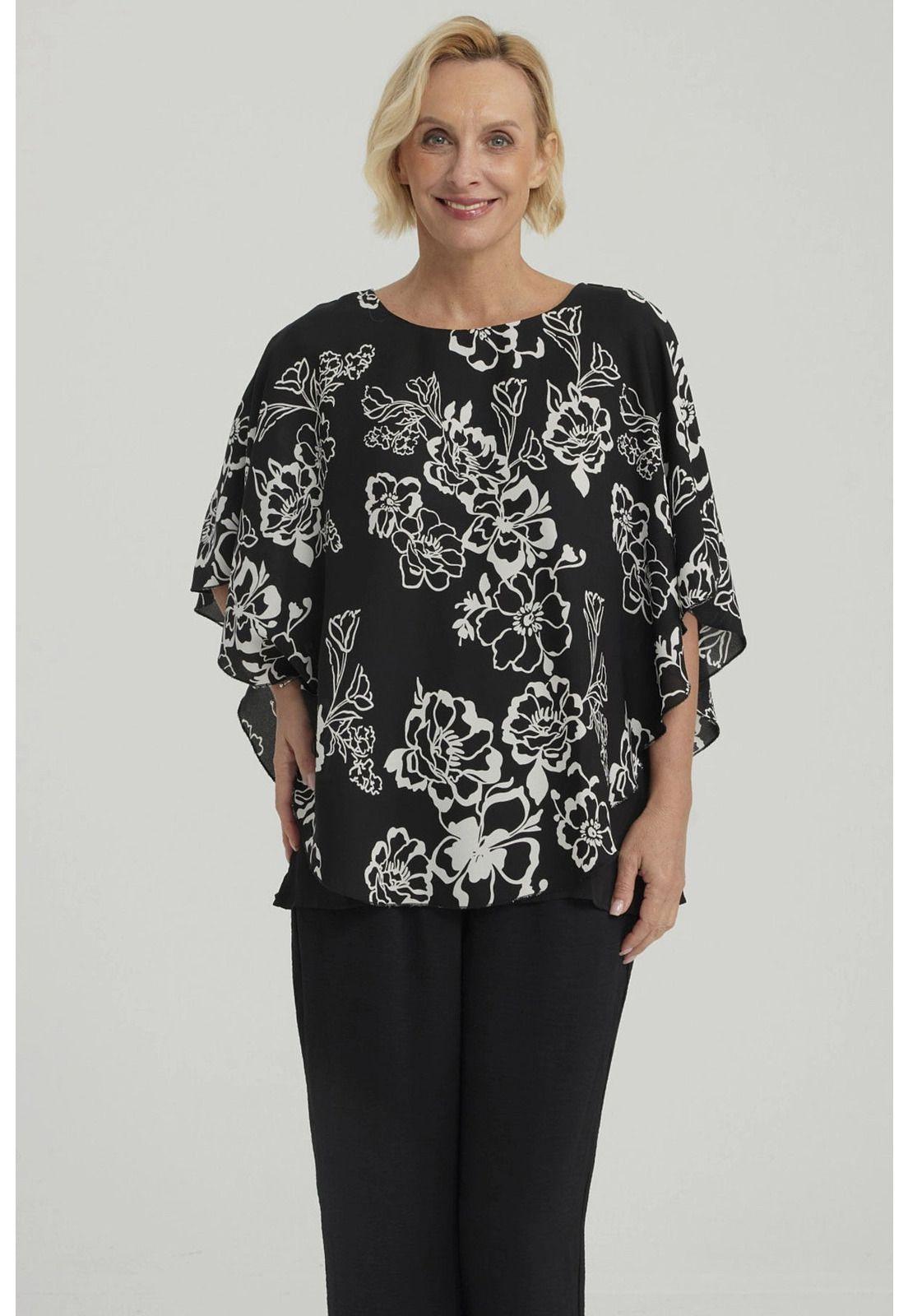 Blusa Mujer Túnica Peto Crep Negro-0