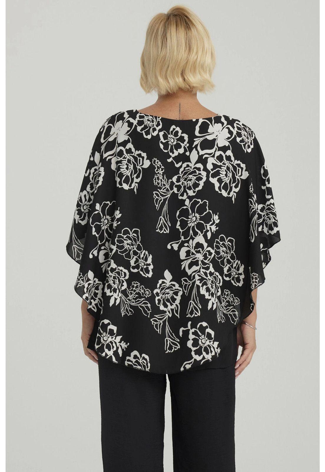 Blusa Mujer Túnica Peto Crep Negro-2