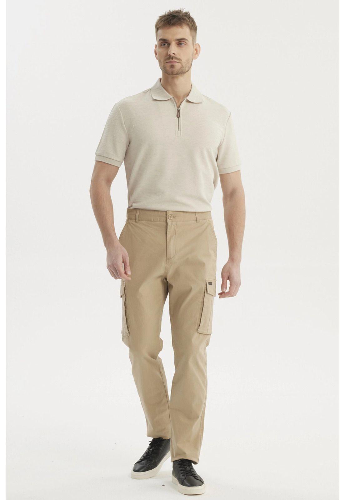Pantalón Hombre Cargo Slim Fit Beige-3