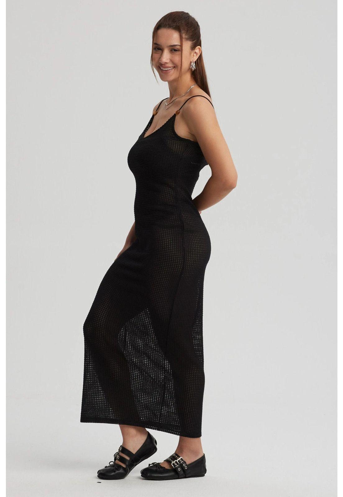 Vestido Mujer Largo Negro-2