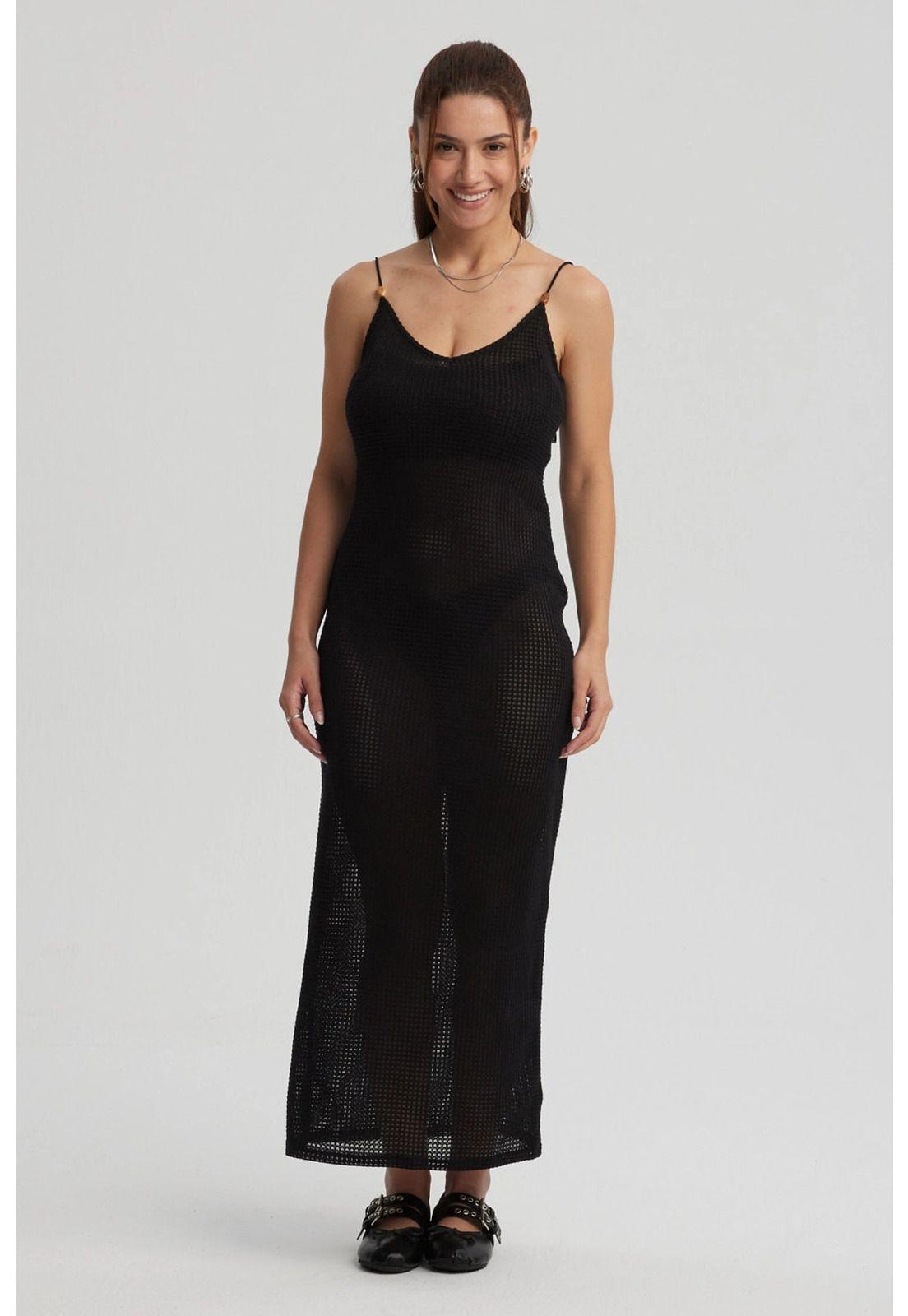 Vestido Mujer Largo Negro-3