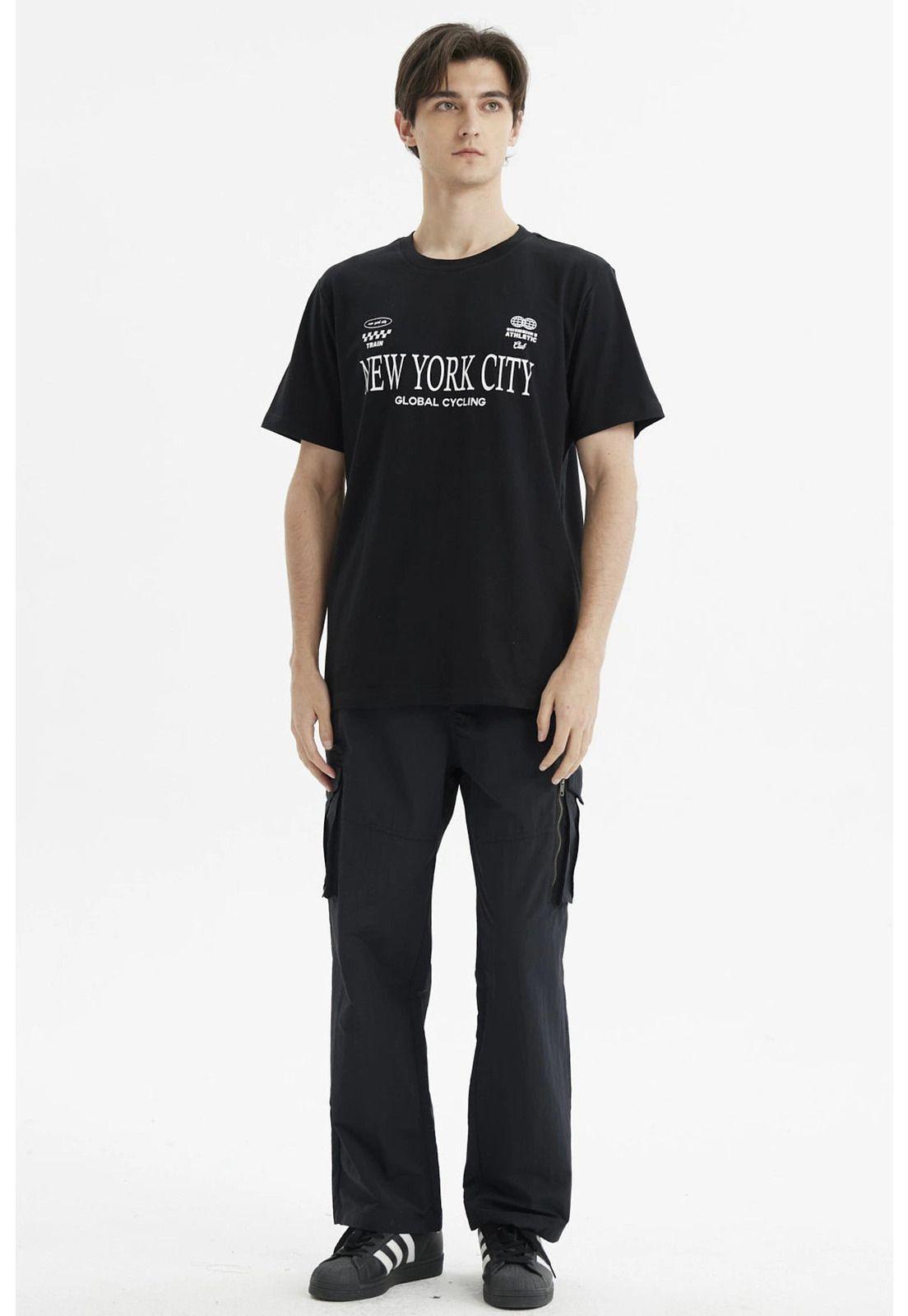 Polera Hombre Regular Fit Print New York Negro-3