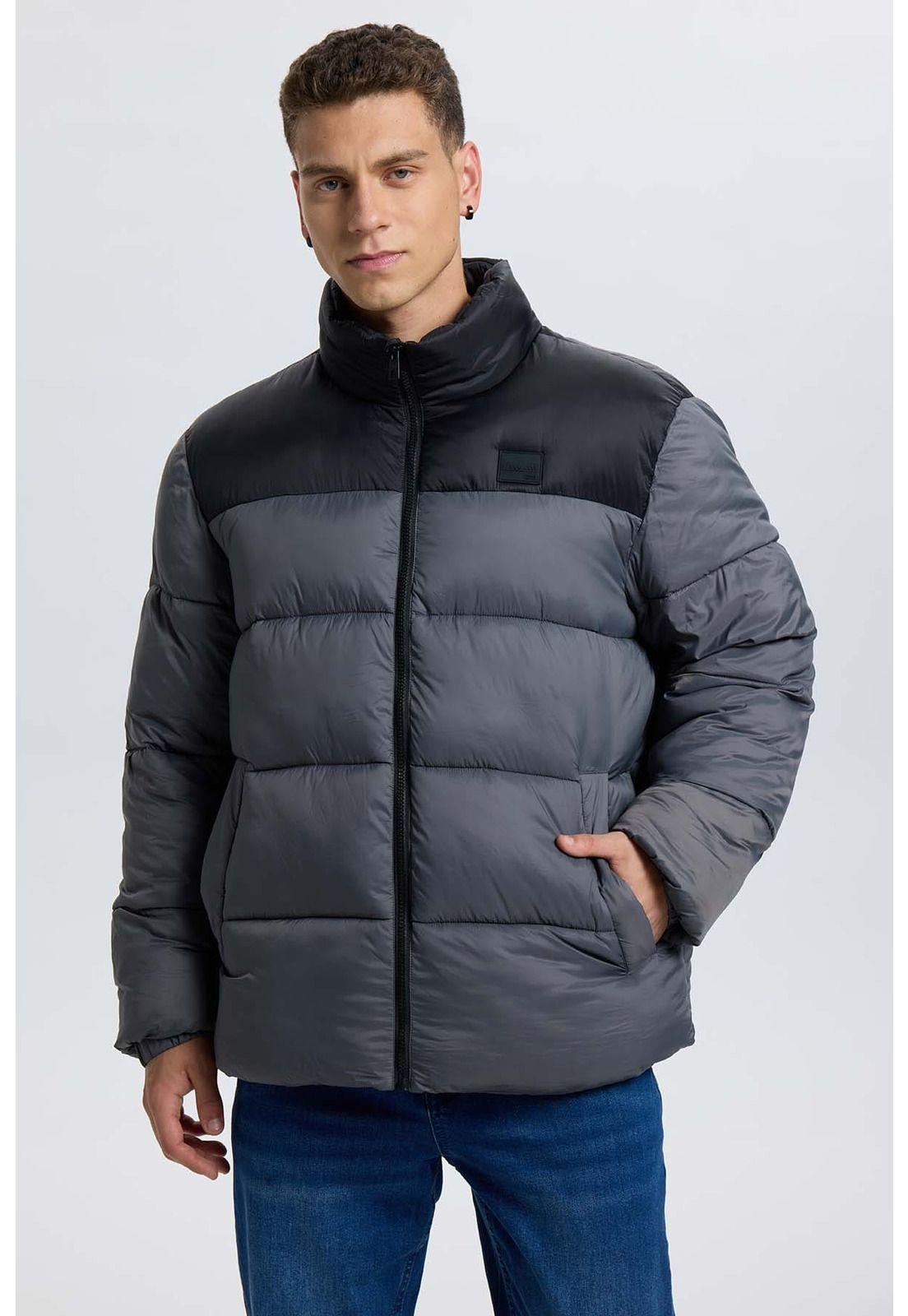Parka Hombre Puffa Bicolor Gris-1