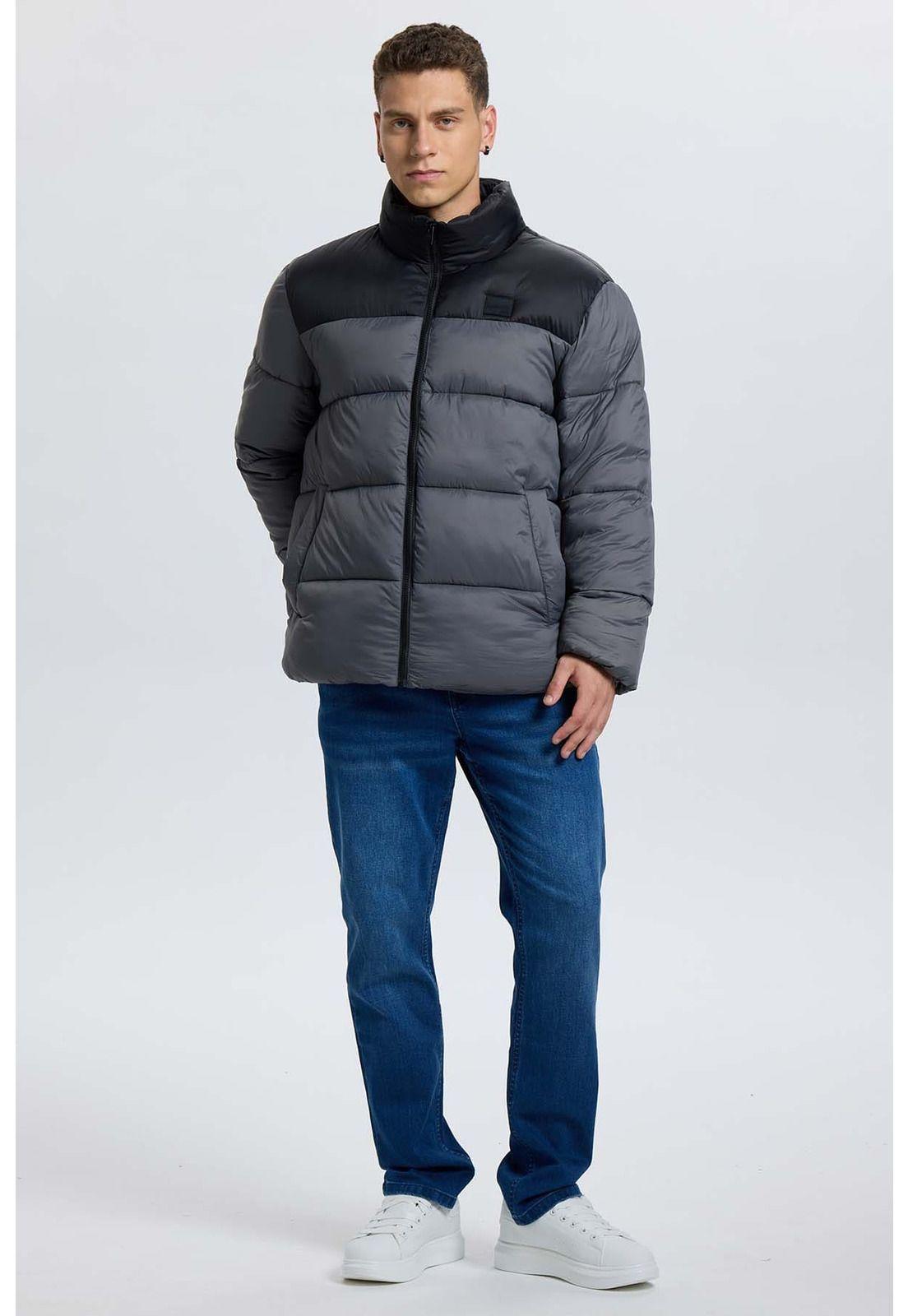 Parka Hombre Puffa Bicolor Gris-3