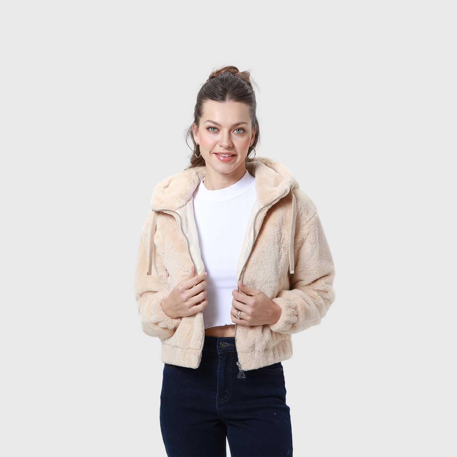 Chaqueta Mujer Polar Beige Fashion's Park-1