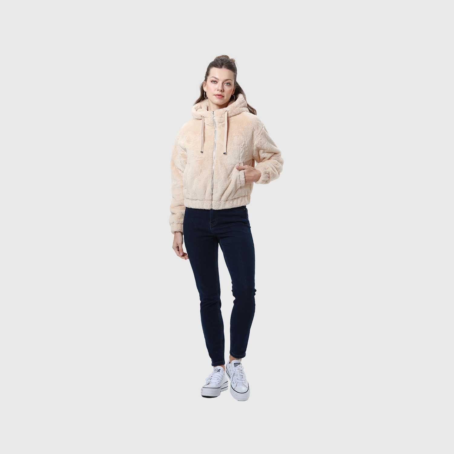 Chaqueta Mujer Polar Beige Fashion's Park-3