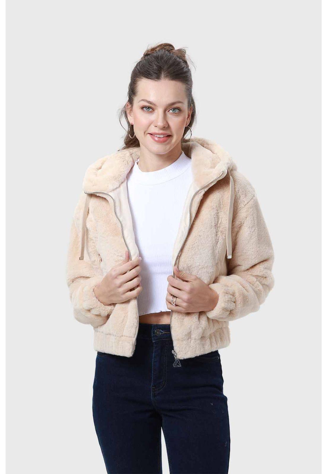 Chaqueta Mujer Polar Beige-1