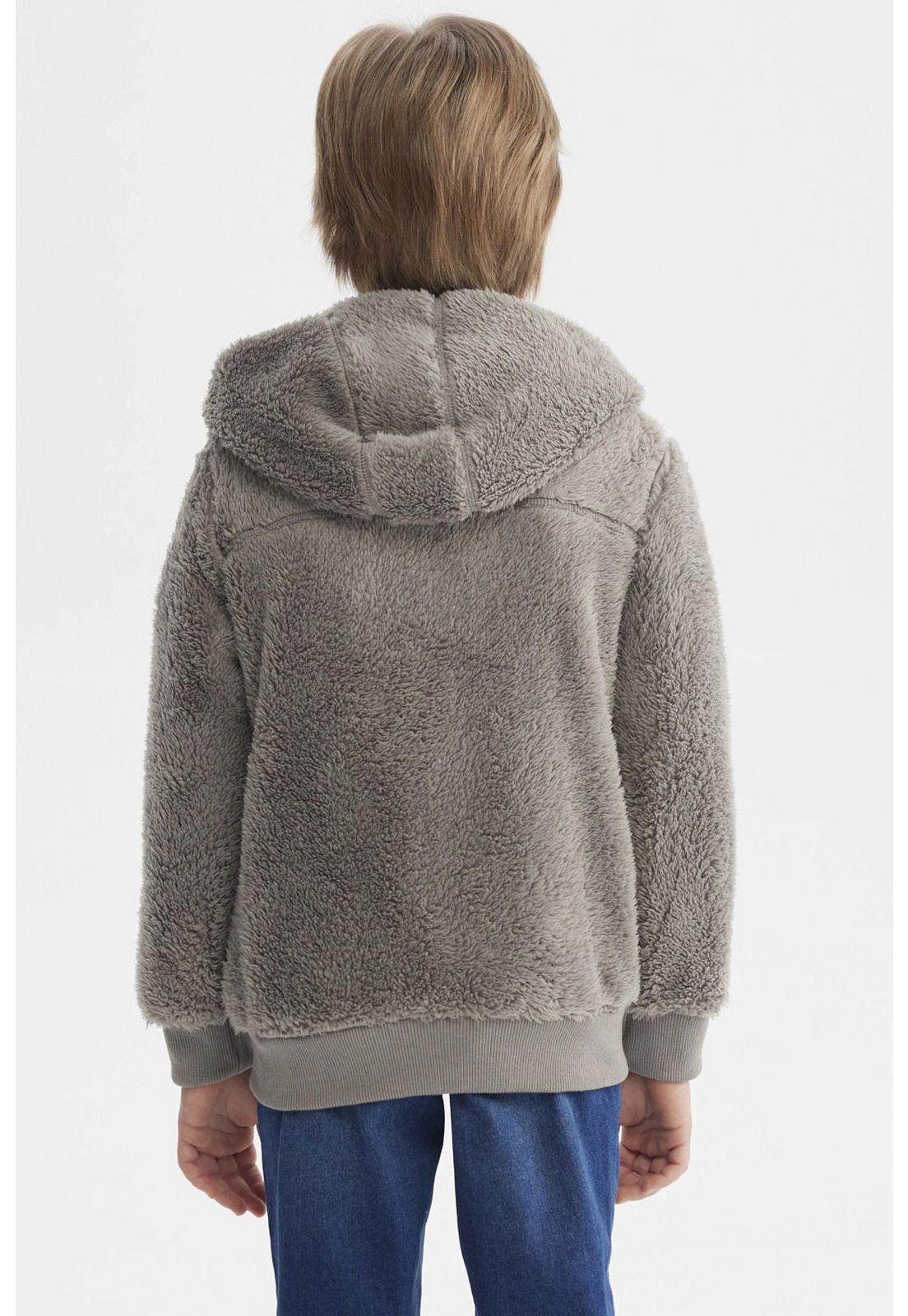 Polar Niño Básico Peludo Gris-2