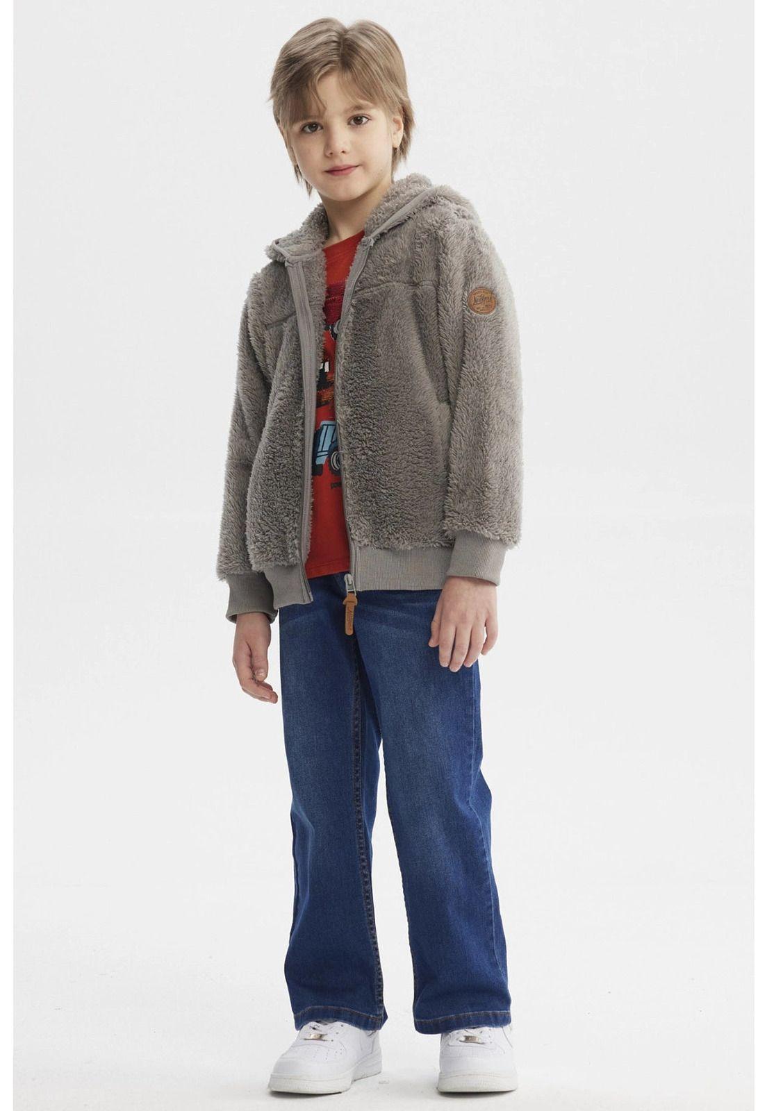 Polar Niño Básico Peludo Gris-3