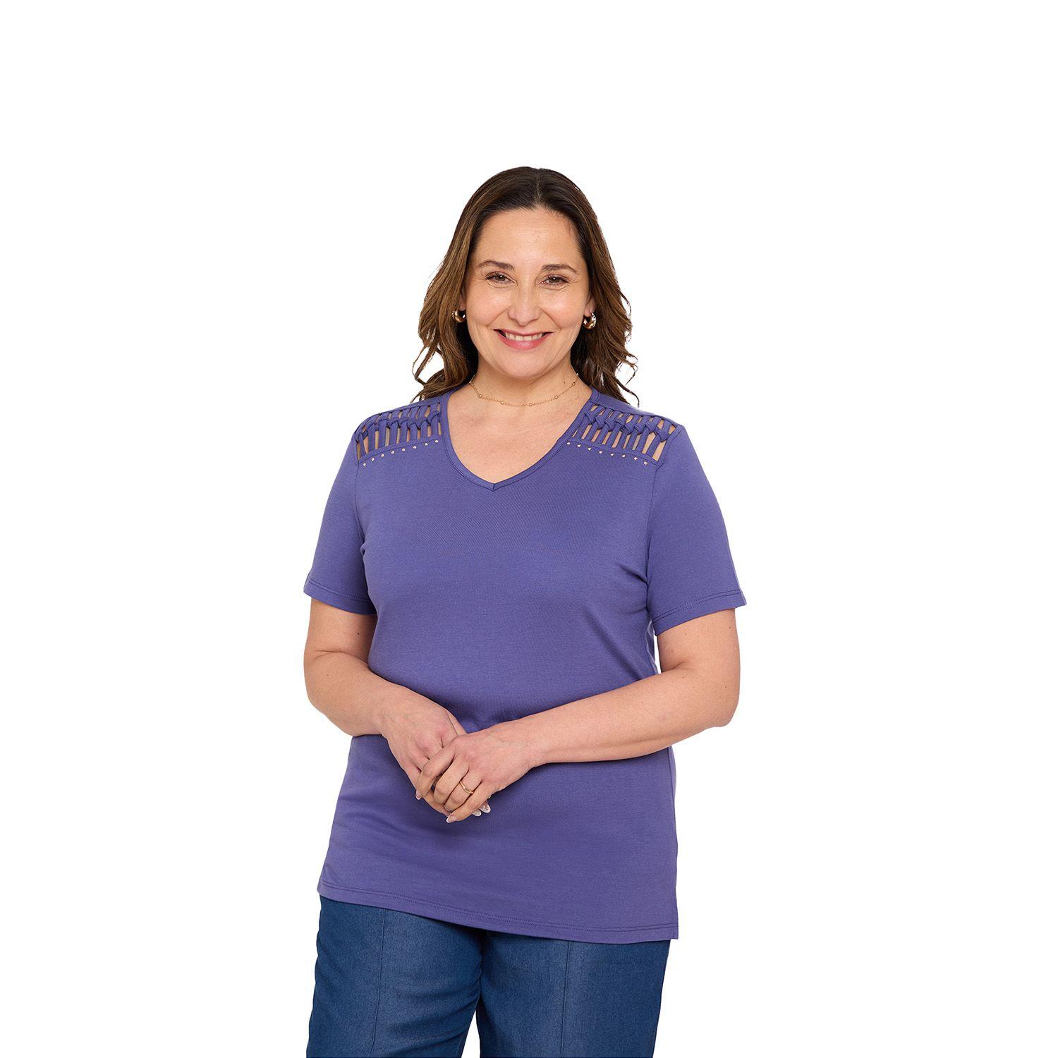 Polera Mujer Tachas Azul Fashions Park-0