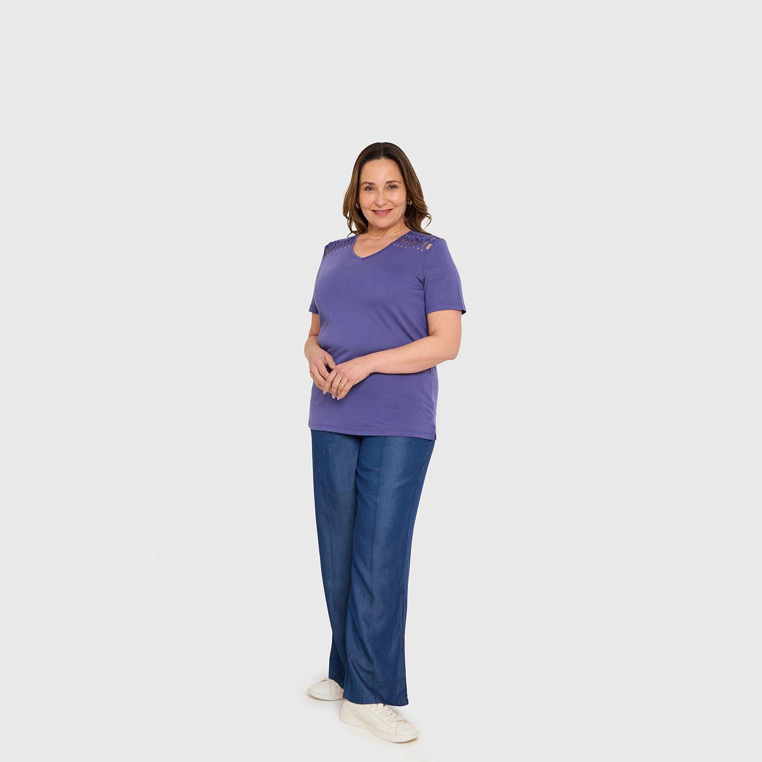 Polera Mujer Tachas Azul Fashions Park-3