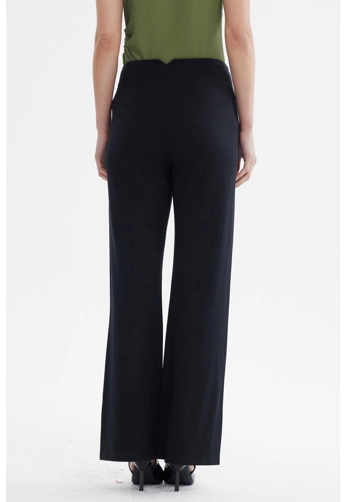 Pantalón Mujer Punto Roma Negro-2