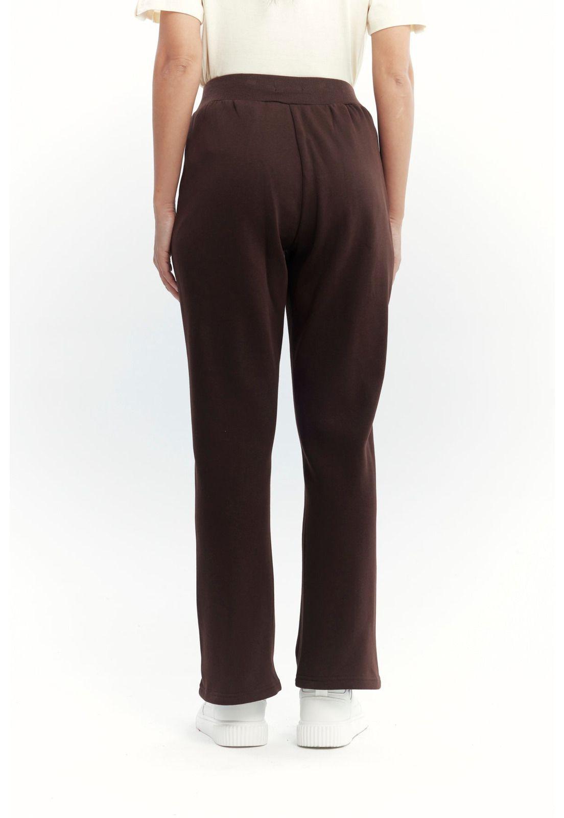 Pantalón Buzo Mujer Clásico Flare Café Oscuro-1