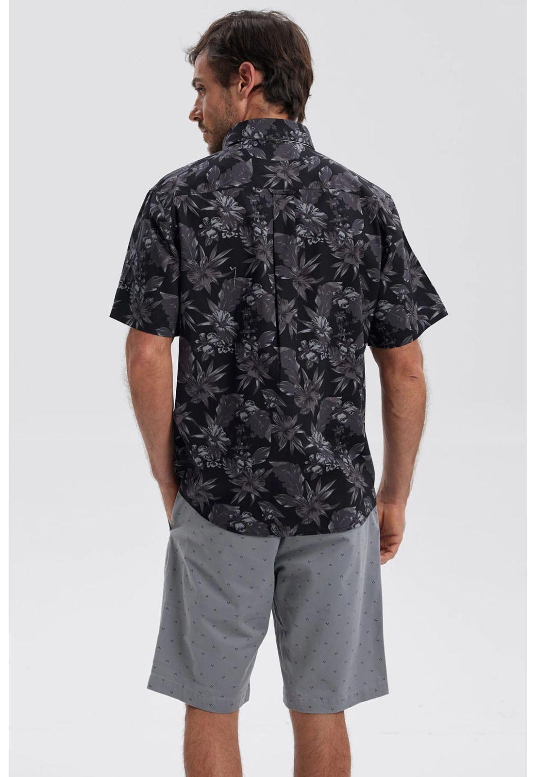 Camisa Hombre Mini Print Negro - ll-2
