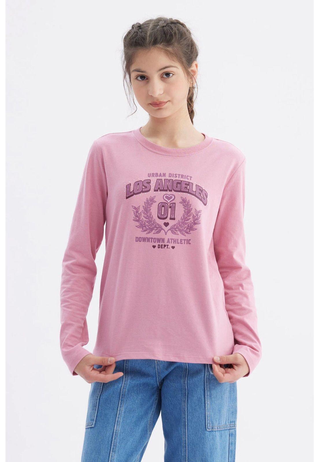 Polera Niña Básica Teen Rosado-0