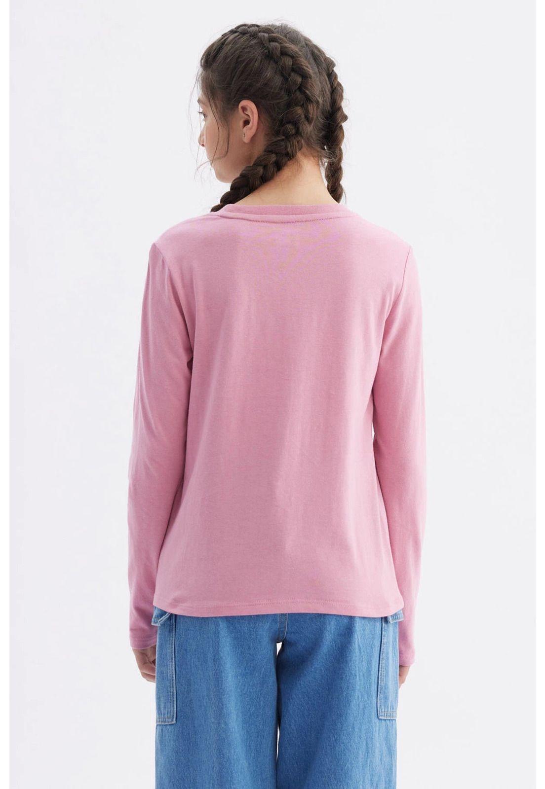 Polera Niña Básica Teen Rosado-2