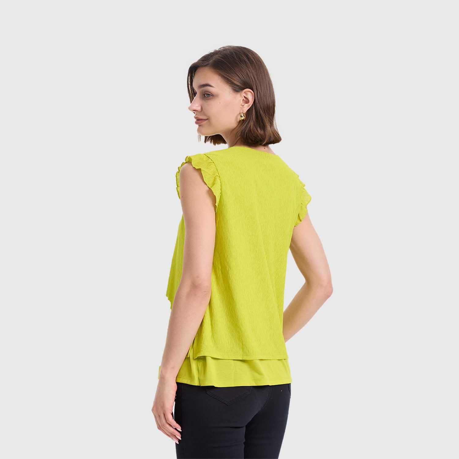 Polera Mujer Doble Capa Y Pinza Verde Pistacho Fashions Park-2