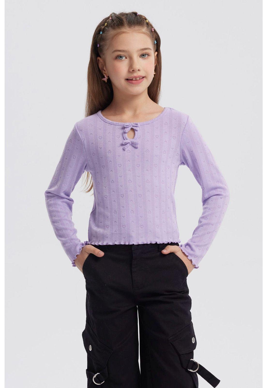 Polera Niña Lazos Lila-0
