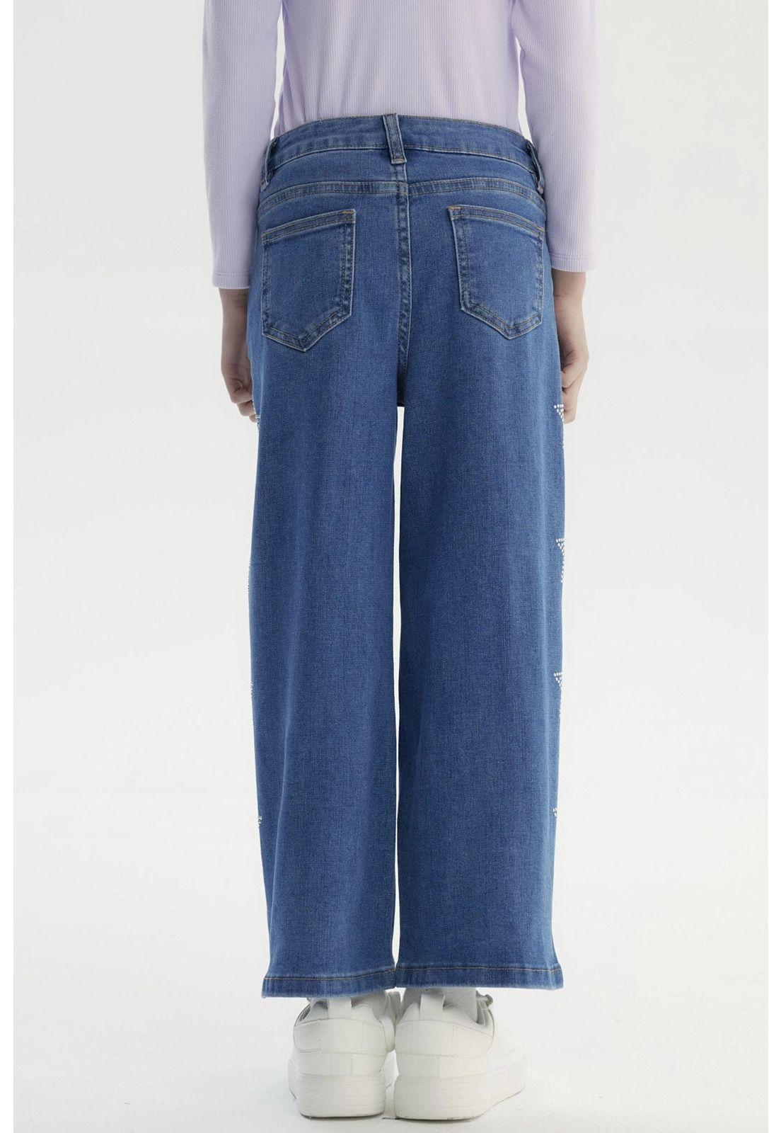 Jeans Niña Wide Leg Azul - Vlll-2
