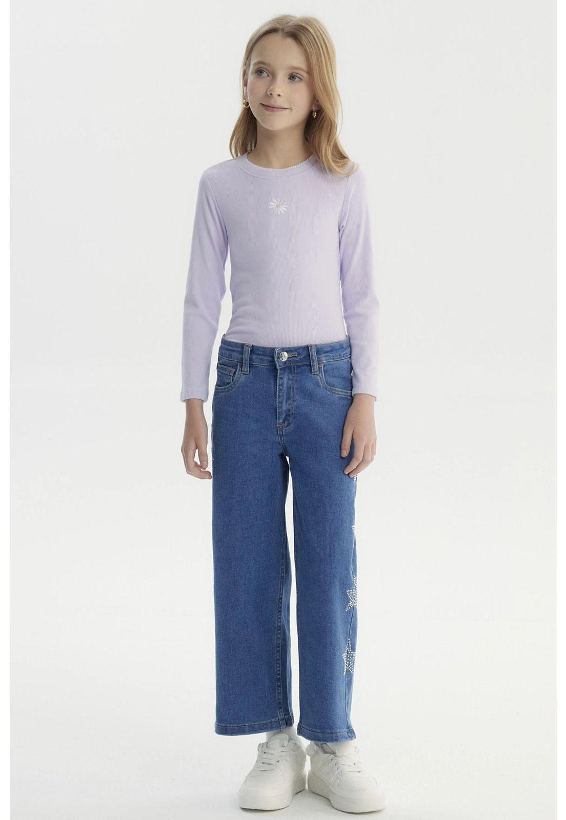 Jeans Niña Wide Leg Azul - Vlll-3