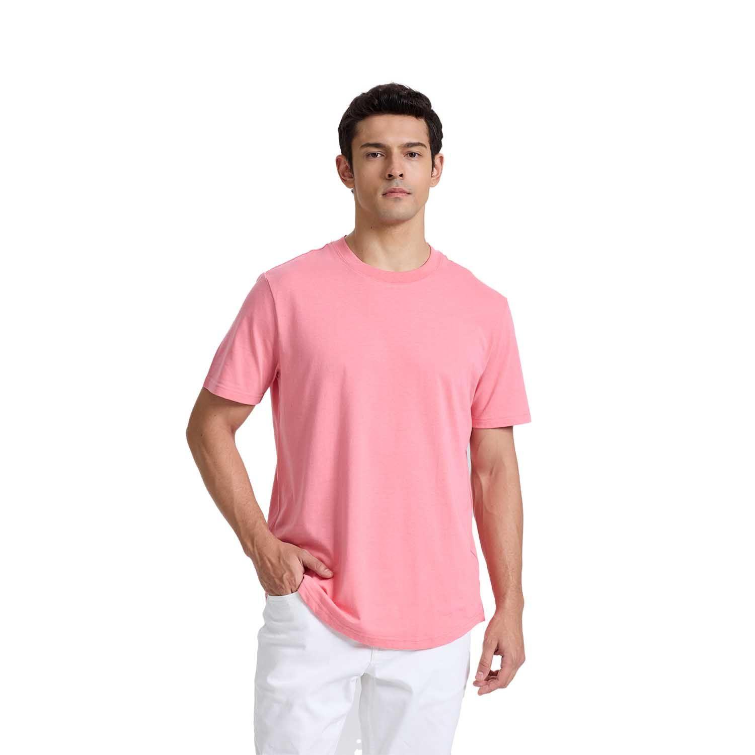 Polera Hombre Long Fit Básica Rosado Claro Fashions Park-0