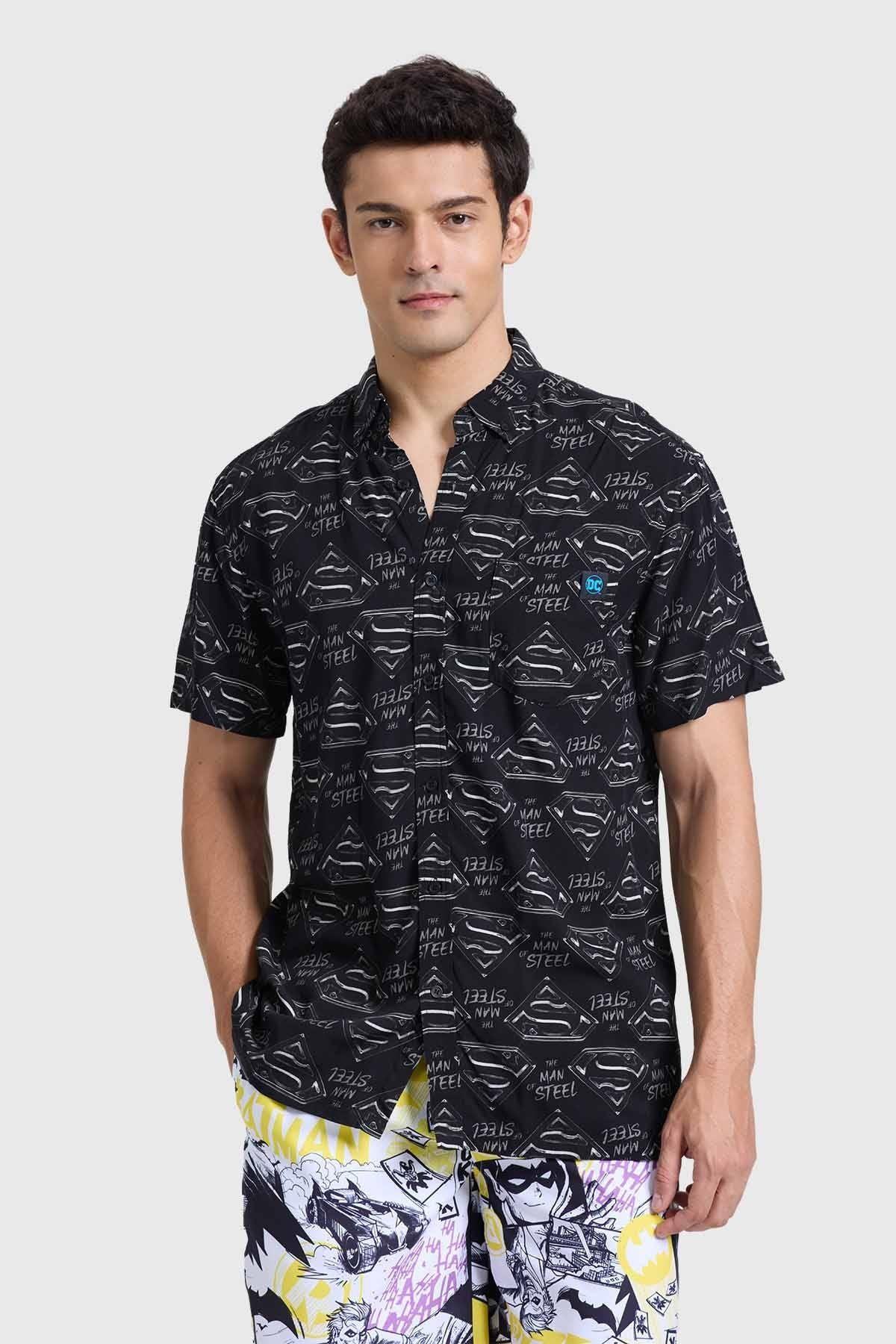 Camisa Hombre Superman Negro-0
