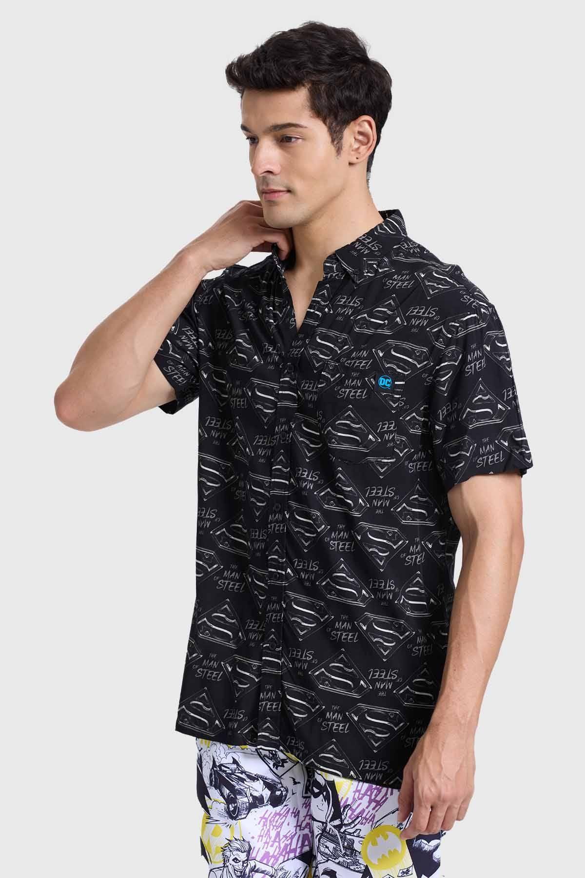 Camisa Hombre Superman Negro-1
