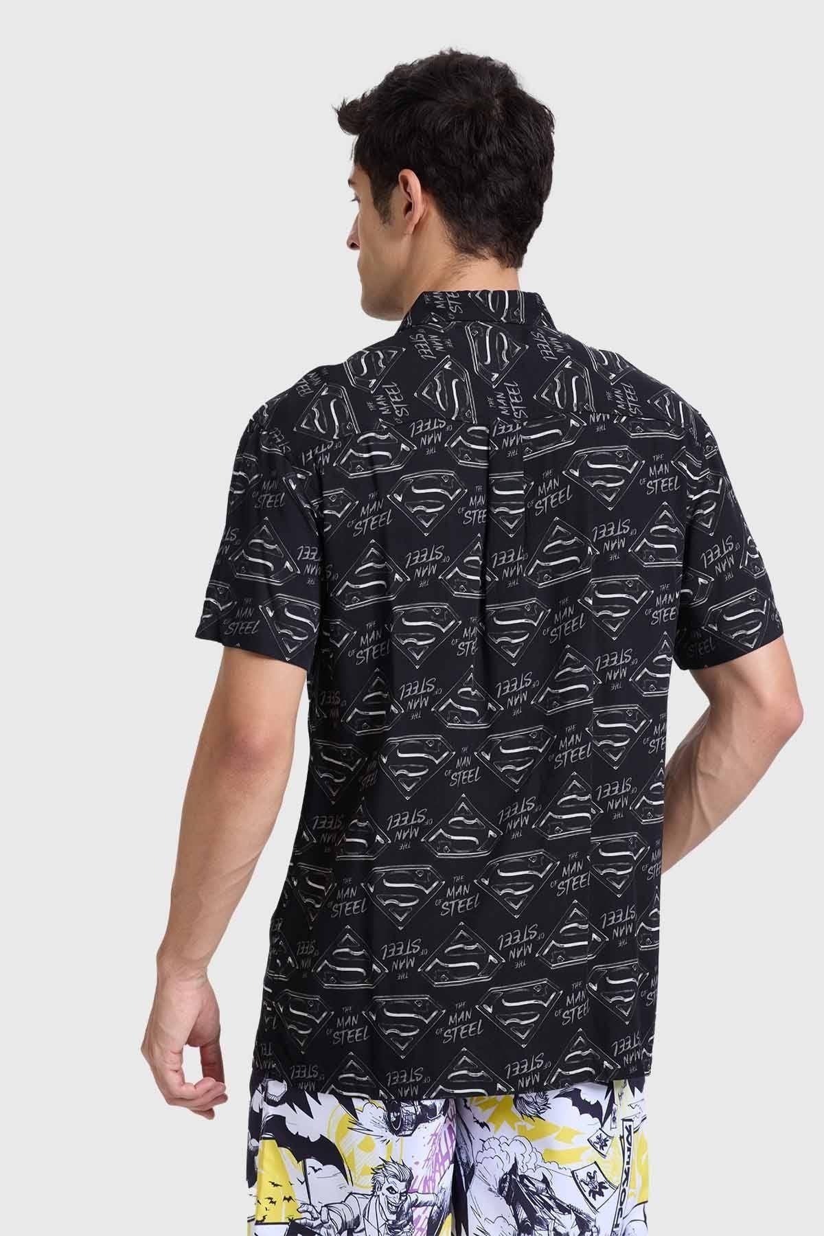 Camisa Hombre Superman Negro-2