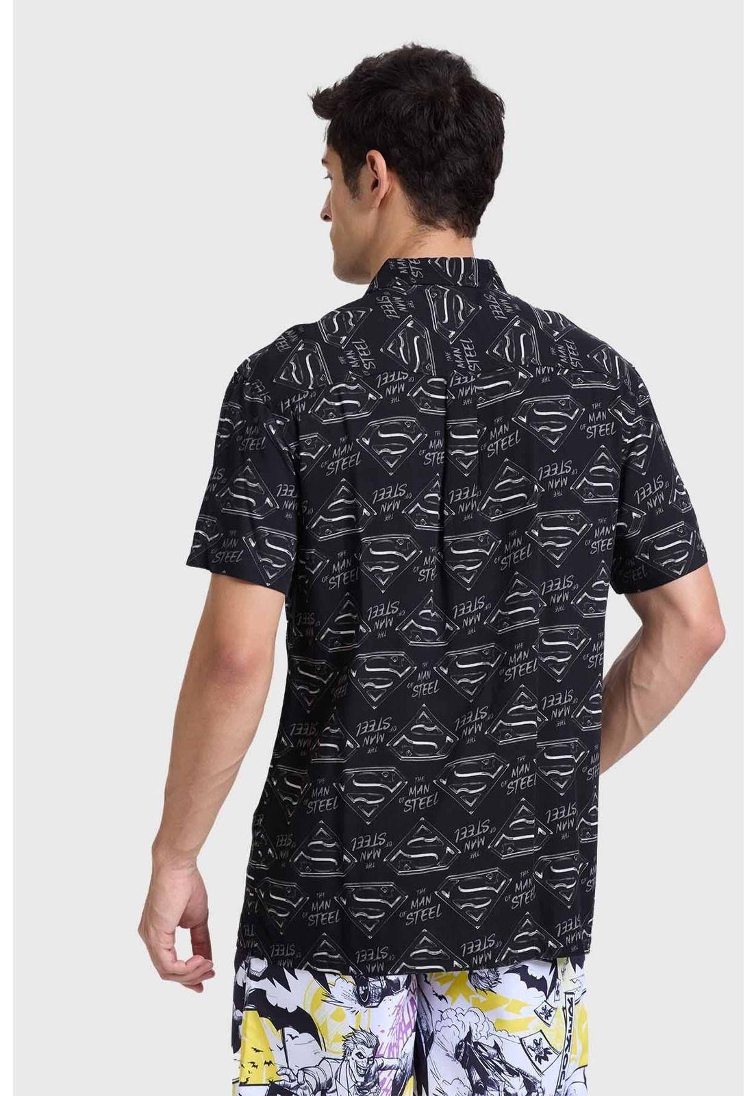 Camisa Hombre Superman Negro-2