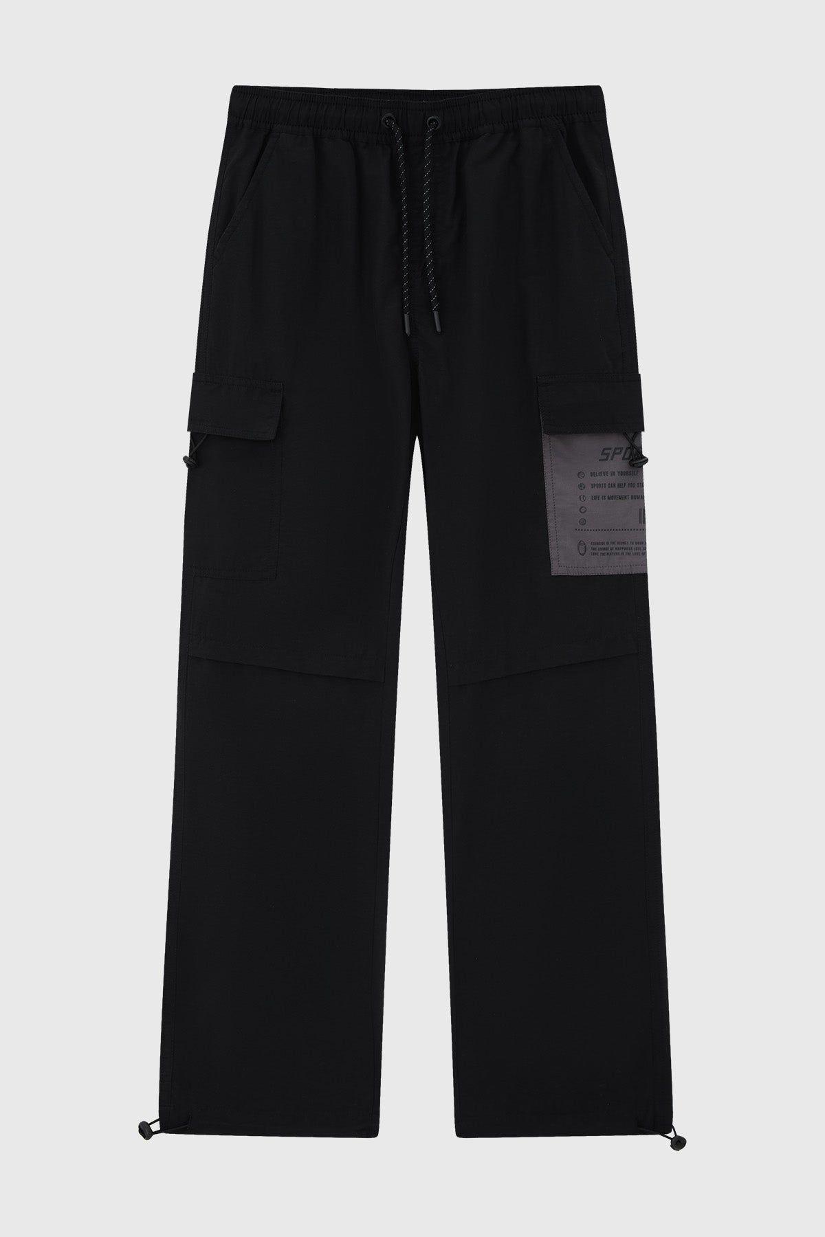 Pantalón Niño Jogger Nylon Con Cordón Negro-0