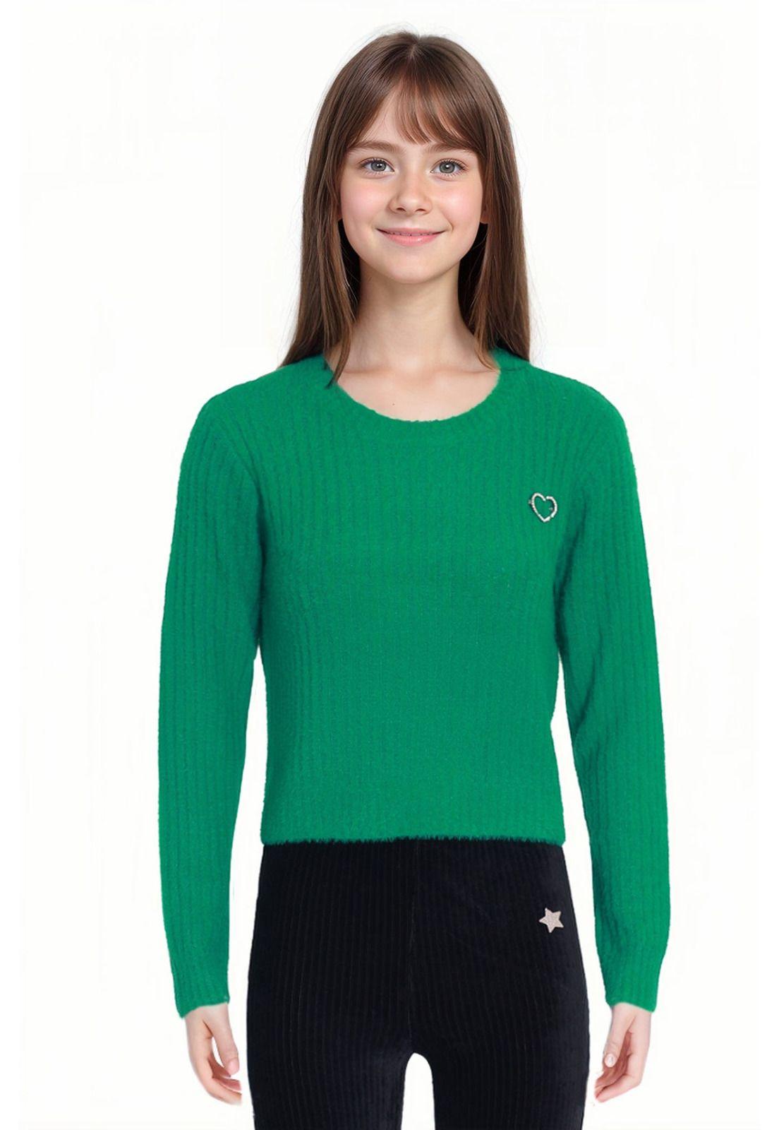 Sweater Niña Peludo Verde-0