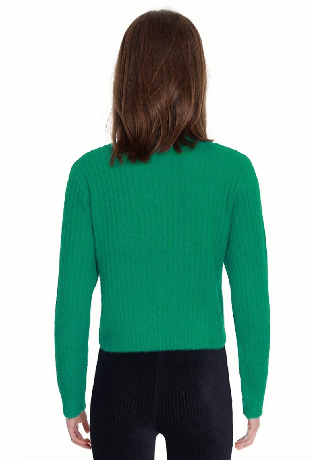 Sweater Niña Peludo Verde-1