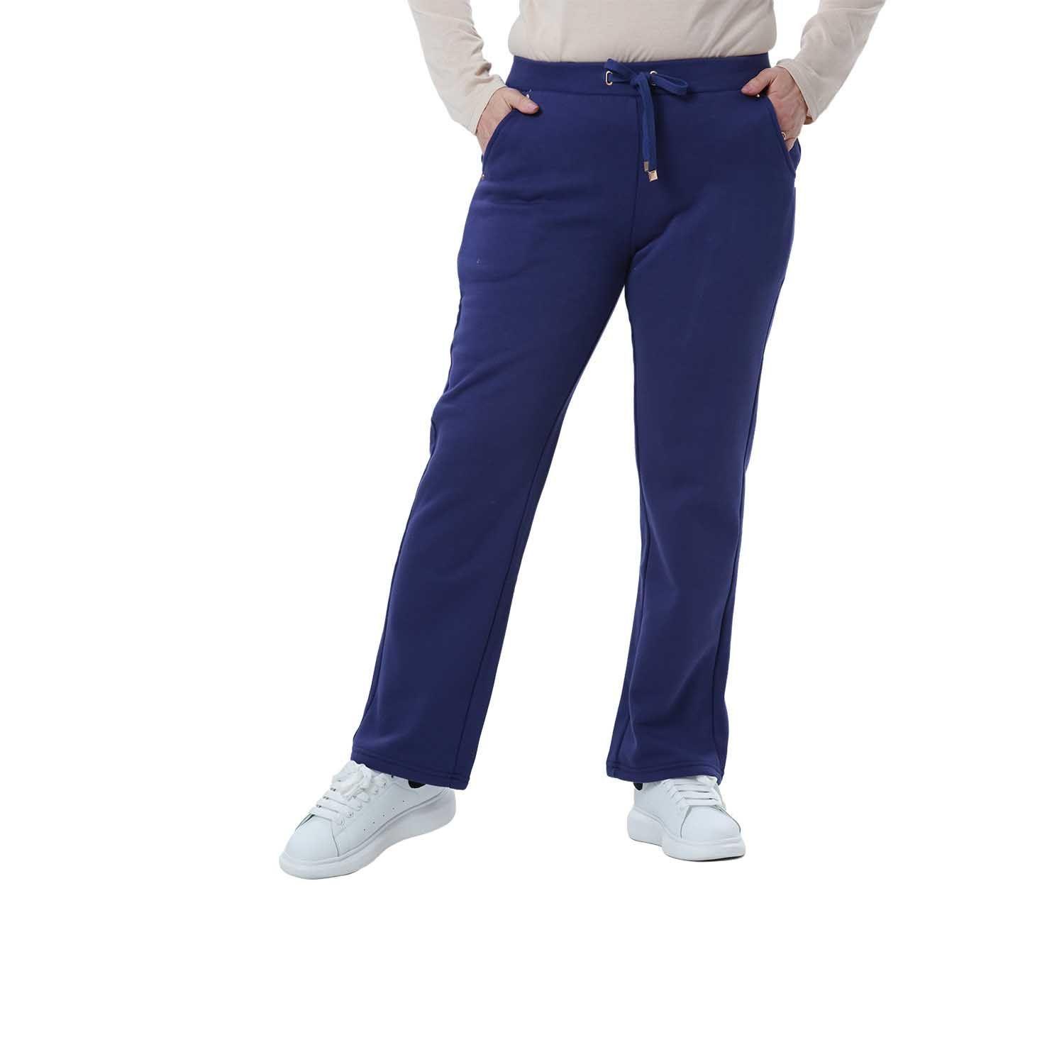 Pantalón Buzo Mujer Con Cordón Y Bolsillo Azul-0