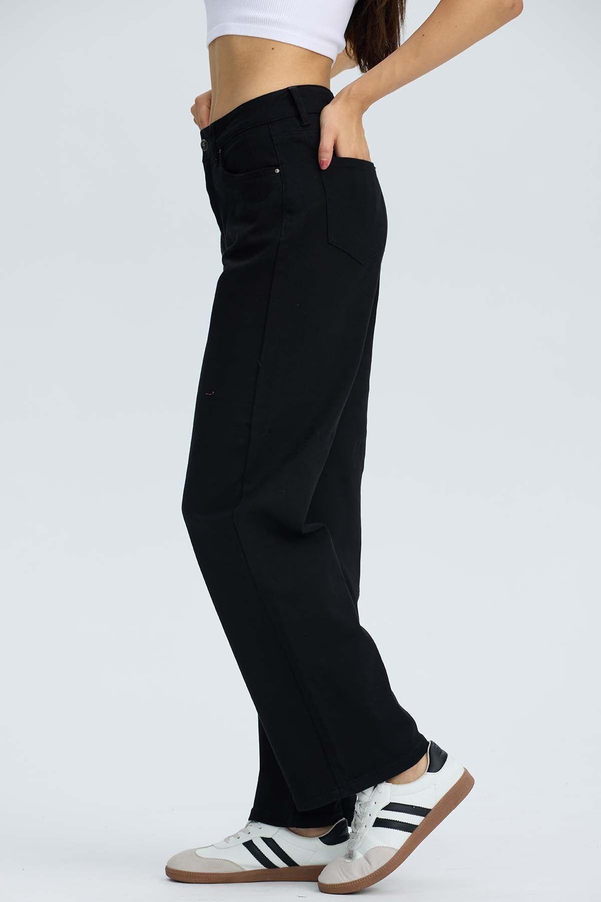 Jeans Mujer Calce Recto Negro-2