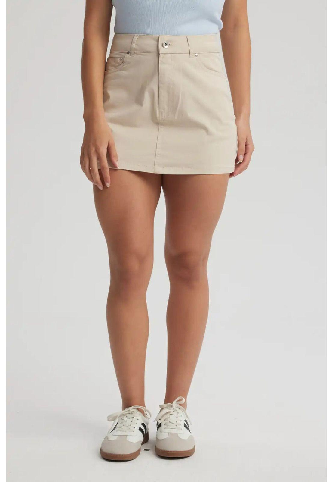 Falda Mujer Contraste Verde Olivo-0