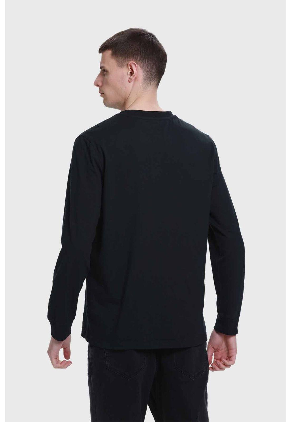 Polera Hombre Con Bolsillo Negro - ll-2